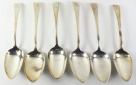Set of six George III silver tablespoons by Richard Crossley London 1795 approx 12oz