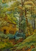 Cottage in Woodland Scene,