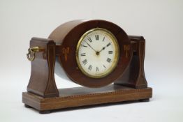 Early 20th century inlaid mahogany mantel clock,