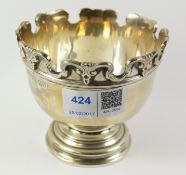 1920's pedestal silver bowl of castellated form by Sanders & Pedlingham Chester approx 6oz