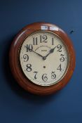 19th century walnut cased circular wall clock by Admiral, signed Anglo Swiss Watch Co,