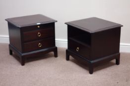 Two Stag Minstrel mahogany bedside cabinets, W53cm, H50cm,