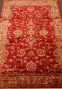 Persian Ziegler style red and gold ground rug,