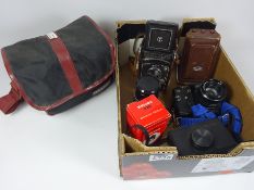 Yashica-635 TLR camera, Zenit 11 SLR camera,