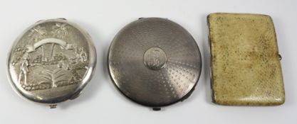 Dunhill shagreen and silver-gilt cigarette case London 1928,