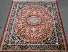 Persian Kashan style red ground rug,