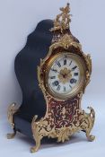 20th century French boullework and ormolu mantel clock,