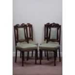 Set four Edwardian walnut upholstered chairs Condition Report <a href='//www.
