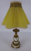 Gilt metal and marble table lamp with shade Condition Report <a href='//www.