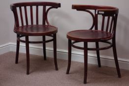 Pair early 20th century bentwood armchairs Condition Report <a href='//www.