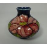 Small Moorcroft Clematis pattern squat vase, H7.