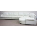 Large corner sofa upholstered in cream leather Condition Report <a href='//www.