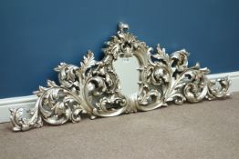 Ornate silver framed mirror, 133cm x 50cm Condition Report <a href='//www.