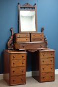 Pair Victorian mahogany four drawer pedestals (W40cm, H70cm, D53cm),