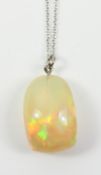 Yellow opal pendant necklace stamped 750 approx 17 carat Condition Report <a