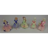 Five Royal Doulton figures, 'Ivy', 'Babie', 'Tinkle Bell',