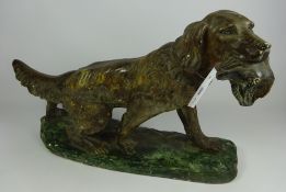 Art Deco period plaster sculpture of a hunting dog L53cm Condition Report <a