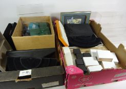 Box of Jewellery boxes/trays and other display items and miscellanea in two boxes