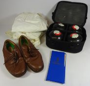 Flat Green Bowling set with bowls and shoes Condition Report <a href='//www.