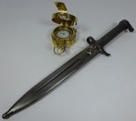 Military style bayonet and compass (2) Condition Report <a href='//www.