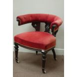 Victorian carved walnut upholstered armchair Condition Report <a href='//www.