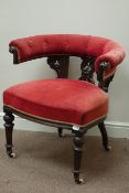 Victorian carved walnut upholstered armchair Condition Report <a href='//www.