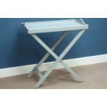 Painted butlers tray on folding stand, W75cm Condition Report <a href='//www.