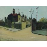 Beverly Street Scene, oil on canvas mounted on board signed and dated Margaret Parker '82,