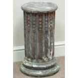 Composite stone fluted column plinth with husk moulding, D30cm,