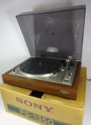 Vintage Sony PS-1350 stereo turntable system,