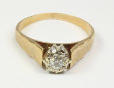 Single stone diamond ring hallmarked 9ct Condition Report <a href='//www.