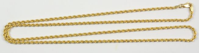 Rope twist necklace stamped 750 approx 4.9gm Condition Report <a href='//www.