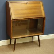 Retro bureau, fall front on turned supports, W76cm, D37cm,