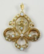 Silver-gilt opal set pendant stamped 925 Condition Report <a href='//www.