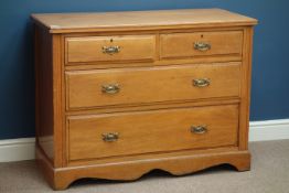 Edwardian walnut chest two short and two long drawers, W107cm, H80cm,