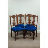 Set four Edwardian walnut dining chairs Condition Report <a href='//www.