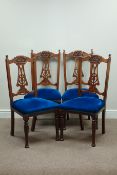 Set four Edwardian walnut dining chairs Condition Report <a href='//www.