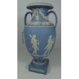 Large Wedgwood Jasperware limited edition 28/100 classical style vase 'Procession of the Deities'