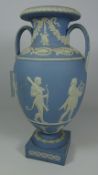 Large Wedgwood Jasperware limited edition 28/100 classical style vase 'Procession of the Deities'