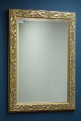 Gilt framed rectangular bevelled glass wall mirror,