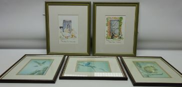 'This is the Plan Chaps' and 'Waiting', pair Sandra Coen limited edition colour prints signed,