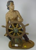 Large Lladro figure of a sailor 'Stormy Sea' H52cm Condition Report <a