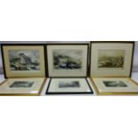 Six 19th Century etchings depicting Scarborough and surrounding areas including 'Scarborough from