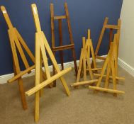 Collection of wooden easels,