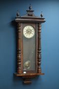 Victorian walnut case Vienna style wall clock circular Roman dial,