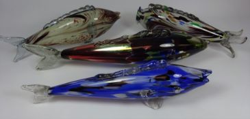 Four Murano style glass fish, L49cm max (4) Condition Report <a href='//www.