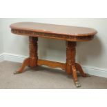 Inlaid walnut lamp table, 122cm x 46cm, H67cm Condition Report <a href='//www.