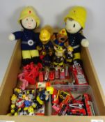 Dinky Merryweather Marquis Fire Tender, other Matchbox Fire Vehicles, unboxed,