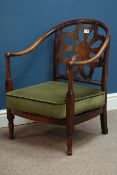 Late 19th century beech and walnut chair with upholstered seat Condition Report