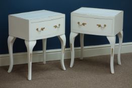 Pair cream and gilt bedside chests, W45cm, H57cm,